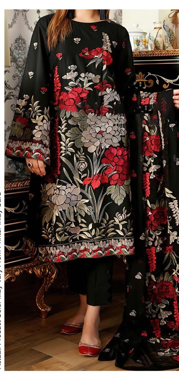 Bareeze Design 01 unstitched embroidered 3-piece, Winter Collection 2026-27